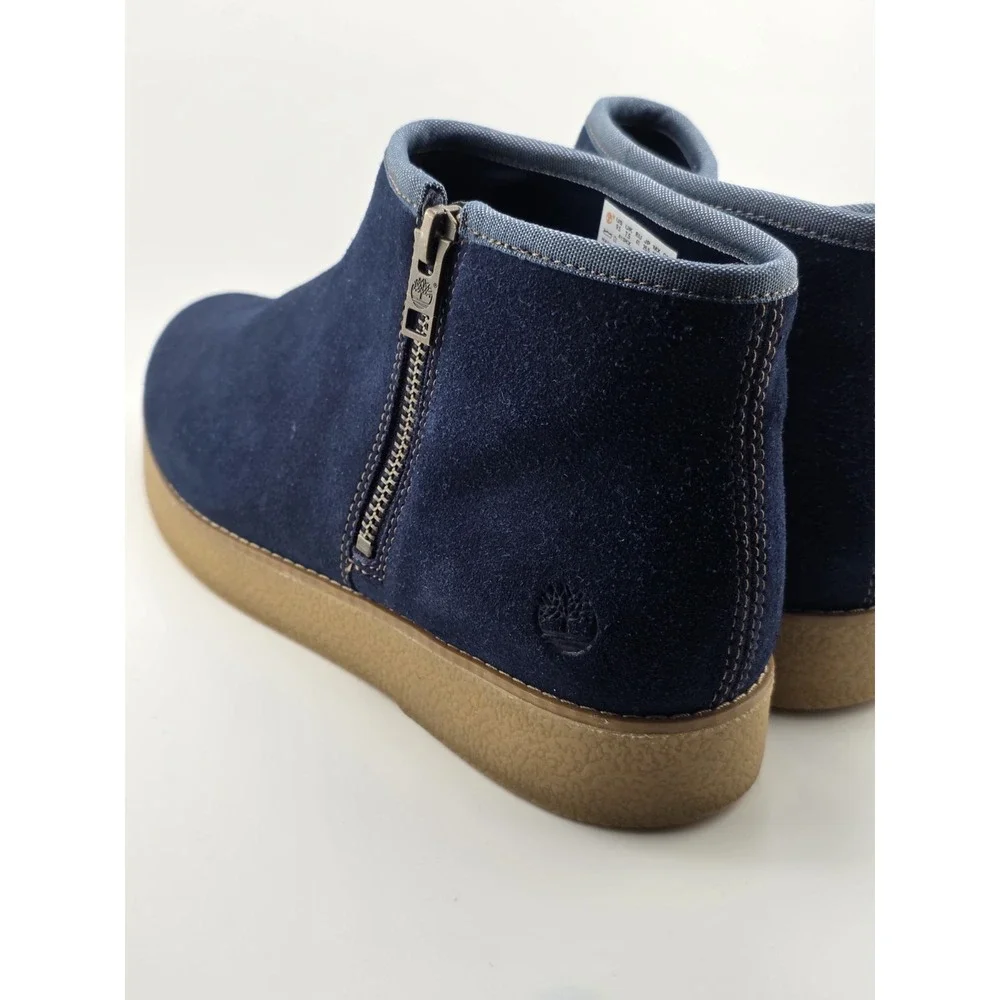 TIMBERLAND Paxton Hill Women's Blue Suede Side Zip Ankle Boots Size 9.5 w/Box